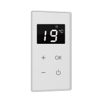 Dettaglio termostato MORBIDO VERTICAL / MORBIDO VERTICAL thermostat detail / Detailansicht des MORBIDO VERTICAL-Thermostats