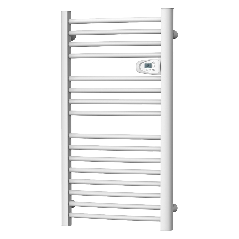 Scalda salviette elettrico a tubi tondi curvi NOTREDAME di colore bianco / White electric towel warmer with curved round tubes NOTREDAME / Weißer elektrischer Handtuchheizkörper mit gebogenen Rundrohre NOTREDAME